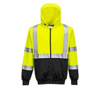 Portwest Sudadera Con Capucha Hi-Vis Cremallera Reflectante Polycotton UK B315
