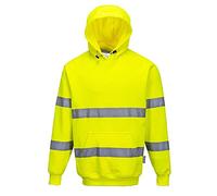 Portwest Sudadera De Alta Visibilidad Con Capucha , Tamaño: S, Color: Amarillo, B304YERS