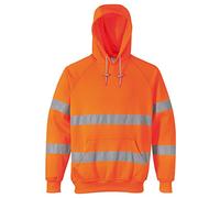 Portwest Sudadera De Alta Visibilidad Con Capucha , Tamaño: S, Color: Naranja, B304ORRS