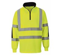 Portwest Sudadera De Alta Visibilidad Xenon Rugby, Tamaño: XL, Color: Amarillo, B308YERXL