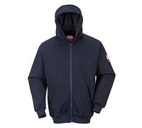 Portwest Sudadera Ignífuga Con Capucha Y Cremallera Frontal, Tamaño: 5XL, Color: Marino, FR81NAR5XL
