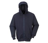 Portwest Sudadera Ignífuga Con Capucha Y Cremallera Frontal, Tamaño: XXXL, Color: Marino, FR81NARXXXL
