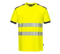 Portwest Camiseta M/C De Alta Visibilidad Pw3, Tamaño: 4XL, Color: Amarillo/Negro, T181YBR4XL