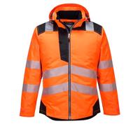 Portwest T400 Chaqueta de Costuras con Puntada Doble Borde Trasero Curvado | Naranja/Negro, 4XL, EN ISO 20471 Clase 3, EN 342, Cuello Redondo, Manga Larga, Tejido Oxford 300D, Forro Insulatex, Ligero