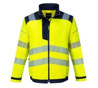 Portwest T500 Chaqueta 2 Bolsillos Laterales con Cremallera Tejido 600D | Amarillo/Negro, M, EN ISO 20471 Clase 3, UPF 50+, Corte Ajustado, Manga Larga, 65% Poliéster, Alta Visibilidad, 35% Algodón