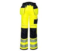 Portwest T501 Pantalones de Trabajo con Bolsillo Reforzado PW3 Hi Vis Amarillo/Negro, 32