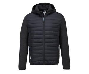 Portwest T832 Chaqueta Kx3 Hybrid Baffle Puños y Borde Inferior Elásticos | Gris jaspeado, L, Cuello Mao, Corte Estándar, Manga Larga, 100% Nylon, Bolsillos con Cremalleras, Protector de Barbilla