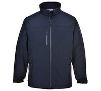 Portwest TK50 Chaqueta Softshell Capas 2 Bolsillos Laterales con Cremallera | Azul marino, M, UPF 50+, Cuello Mao, Manga Larga, Unisex, 94% Poliéster, Protector de Barbilla, Transpirable, Tejido Exterior