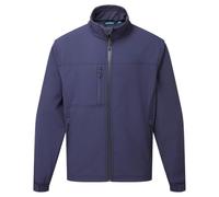 Portwest TK50 Chaqueta Softshell Capas 2 Bolsillos Laterales con Cremallera | Azul marino, XS, UPF 50+, Manga Larga, Protector de Barbilla, Lavable a Máquina, Forro Polar, 94% Poliéster, Tejido Exterior