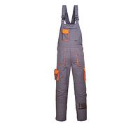 Portwest TX12 Mono de Trabajo con Peto y Tirantes Hombre Texo Contraste Gris Alto, XL