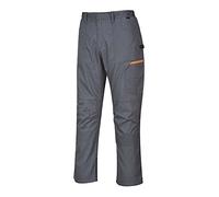 Portwest TX61 Pantalón Danube Dos Bolsillos Traseros de Parche Poliéster | Gris grafito, XL, UPF 50+, Unisex, Cinturilla con Mitad Elástica, Líneas Reflectantes, Duradero, 35% Algodón, Anilla D