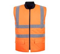 Portwest US469 Chaleco reversible para Hombre Poliéster Alta Visibilidad | Naranja, 5XL, Certificado CE, EN ISO 20471 Clase 2, EN 343, Corte Estándar, Doble Recubrimiento de PU, Tejido Oxford 300D