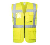 Portwest US476 Chaleco Poliéster Alta Visibilidad Reflectante Transpirable | Amarillo, 3XL, EN ISO 20471 Clase 2, Corte Estándar, Unisex, Abertura Frontal por Cremallera, Tejido Exterior, Ajuste Cómodo