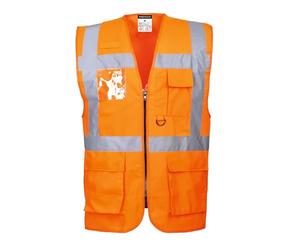 Portwest US476 Chaleco Poliéster Alta Visibilidad Reflectante Transpirable | Naranja, 4XL, EN ISO 20471 Clase 2, Corte Estándar, Abertura Frontal por Cremallera, Tejido Exterior, Ajuste Cómodo, Anilla D