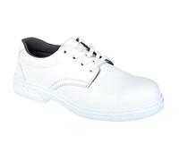 Portwest Zapato Steelite Laced S2, Tamaño: 43, Color: Blanco, FW80WHR43