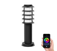 PORU bolardo luminoso para exterior IP44 rejilla 39cm negro incl. Smart Home [EEK: F]