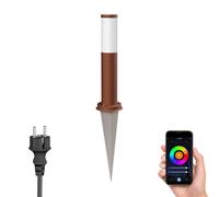 PORU luz de bolardo con pica de tierra y cable de 2m para exterior IP44 39cm [EEK: F]