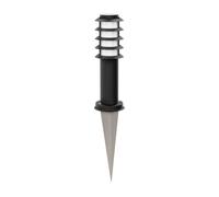 ledscom.de Luz de camino/Luz de bolardo/Luz de jardín PORU con espiga de tierra para exterior, IP44, rejilla, 39cm, negro, 1 x E27 max. 60W