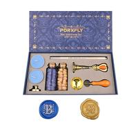 PORXFLY 2 Piezas Letra B Sello de Cera Set, Alfabeto Inicial Sello de Cera Kit Vintage Caja de Regalo, A a Z Letra Serie Sello para Invitaciones de Boda, Sobres, Envoltura de Regalos (B)