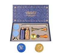 PORXFLY 2 Piezas Letra V Sello de Cera Set, Alfabeto Inicial Sello de Cera Kit Vintage Caja de Regalo, A a Z Letra Serie Sello para Invitaciones de Boda, Sobres, Envoltura de Regalos (V)