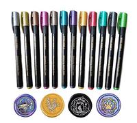 PORXFLY - Juego de 12 rotuladores metálicos para decoración de sellos de cera, juego de bolígrafos de sellado de cera, adecuado para todas las cuentas de cera de sellado, varillas de sellado de cera