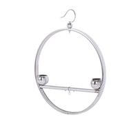 Posadero para Aves, Estantería Colgante de Acero Inoxidable, Perchas Circulares con Gancho y Comederos, para Juego Y Entrenamiento En Interior Exterior Jardín Balcón Ventana