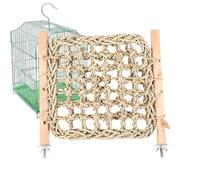 Posadero para Jaula de Pájaros | Stand de Juego de Madera para Periquitos | Soportes Ejercicio con Escalera y Puente Hierba Marina destinados a Aves,para, NINFA, Agapornis, Canario, Pinzón
