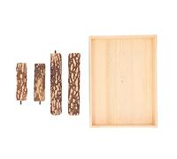 Posadero para Loro, Madera Natural, 36 x 26 x 5 cm - Ejercicio y Diversión, Superficie Rugosa Antideslizante, para Mesa o Jaula