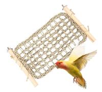 Posaderos para Jaula para Aves,Stand de Juego de Madera para Periquitos | Soportes Ejercicio con Escalera y Puente Hierba Marina destinados a Aves | para Cotorra, NINFA, Agapornis, Canario, Pinzón