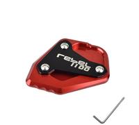 Posapies Anchos Soporte Almohadilla De Soporte para Caballete Lateral Motocicleta para Rebel CMCMX1100 2021-2024. Placa Extensión Aluminio para(Rojo)