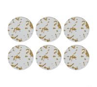 Posavasos acrílicos, juego de 6 posavasos redondos de 3.75 pulgadas con diseño de lámina dorada, almohadillas de silicona antideslizantes, aptos para lavavajillas, para uso doméstico, bar y oficina