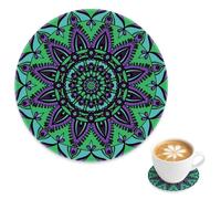 Posavasos antideslizantes para taza de té, 1 paquete, diseño de flores de pétalos coloridos para mesa, tapete de cerámica de cocina, adecuado para tipos de tazas, regalo para esposa, tía, 4 pulgadas