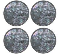 Posavasos artesanales de madreperla sostenible | Piezas únicas lavables | Elegantes y resistentes para tazas, vasos y botellas | 12 cm | Grosor 5 mm, Berbrand color gris