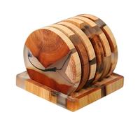 Posavasos con soporte - Posavasos de madera de resina para mesa de resina, superficie resistente a los arañazos, construcción antideslizante duradera, elegante acento interior | Soporte para mesa de