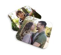 Posavasos Cuadrados Personalizados con Foto y Texto, Set de Cuatro Posavasos Impresos a Todo Color, Diseño Personalizado, Regalo, Amigos, Familia, Pareja