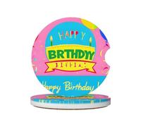 Posavasos de cerámica con estampado de globo de feliz cumpleaños (paquete de 2), adecuados para portavasos de coche, 6,5 cm de diámetro