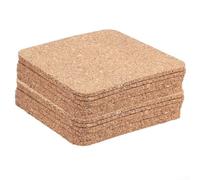 Posavasos de corcho natural de 9 5 cm de diámetro, 3 mm de grosor, protección eficaz para muebles contra el calor y las manchas (12 unidades, cuadrados)