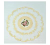 Posavasos de Encaje Cubierta for Mesa de Comedor, Tela Bordada, Mantel Redondo Elegante Encaje, Posavasos for café, servilleta, decoración for Fiesta y Boda, 1 ud para Bodas(Apricot)