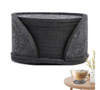 Posavasos de fieltro para bebidas, posavasos de fieltro redondos, 10 unidades de posavasos que absorben la humedad, fieltro protege muebles, resistente al calor, antideslizante, redondo, con soporte