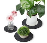 Posavasos de fieltro Sidorenko redondo para jarrones - Juego de 6-15cm / 20 cm / 25cm - Posavasos de cristal de diseño en gris para bebidas, copas, bar, vaso - Posavasos de fieltro de mesa Premium