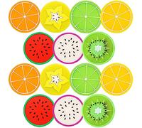 Posavasos de Frutas BKJJ Posavasos de Silicona, Cojines Aislamiento Antideslizante Creativo Posavasos Cristal Posavasos para Bebidas Café Tazas Vasos 14pcs