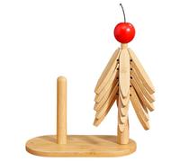 Posavasos de madera con forma de árbol | Cenicero aislante plegable - con soporte y estética de tela para salvamanteles calientes - para platos, cuencos, tazas y teteras sobre mesa de comedor y