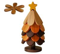 Posavasos de madera de árbol de Navidad, 5 posavasos plegables, posavasos de escritorio resistentes al calor con soporte, para platos calientes, sartenes cuencos teteras