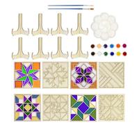 Posavasos De Madera - Tapetes Para Bebidas De Madera Lisa Y Cruda Personalizados, Superficie De Obras De Arte, Círculo De Manualidades Multiusos, Kit De Decoración Artística De Mesa | Para Proyectos H