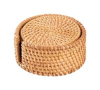 Posavasos de Mesa para Bebidas, 6 Piezas, ratán Natural, decoración Bohemia, como decoración de Mesa de Comedor y Soporte para Bebidas, para salón, Comedor, Cocina, Bar, Escritorio,