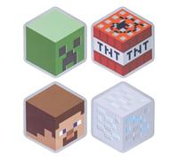 Posavasos de Metal con Base de Corcho Minecraft - Set de 4, Regalo y Decoración para Gamers