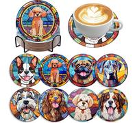 Posavasos de pintura de diamante con soporte, diseño de pintura de diamante boho para adultos y principiantes, posavasos para tazas, mandala, ideas para manualidades, decoración y relajación creativa