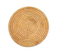 Posavasos de ratán natural que proporcionan protección de barrera térmica, uso como manteles individuales para vasos y utensilios de servir, decoración de mesa interior tejida (13 cm)