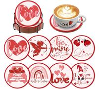 Posavasos de San Valentín Pintura de Diamantes,8 Piezas DIY San Valentín Arte de Manualidades con Soporte,Posavasos para Bebidas,Café y Té de Bar,Kits de Principiantes Adultos Niños