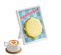Posavasos Divertidos: Alfombrillas De Silicona Antideslizantes con Diseño De Hamburguesa, Juego De Soporte Magnético para Marco De Almacenamiento, Almohadillas De Mesa Resistentes Al Calor